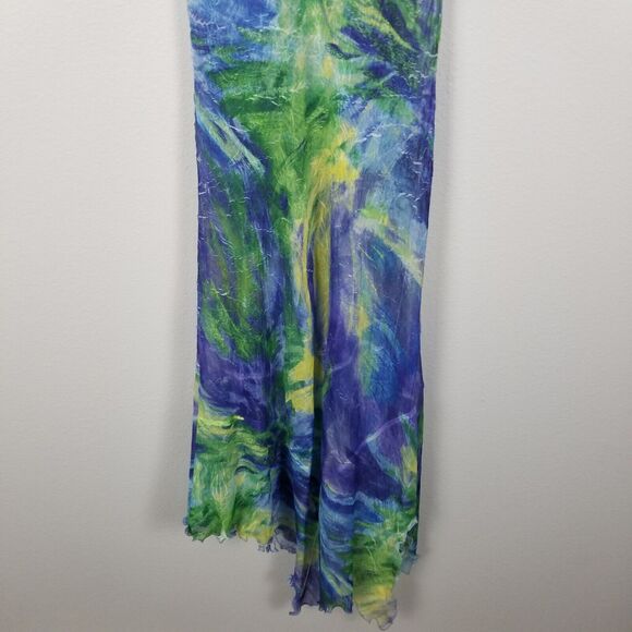 Komarov Purple Blue Green Sheer Dress Sz XL Item #9517 - Picture 12 of 14